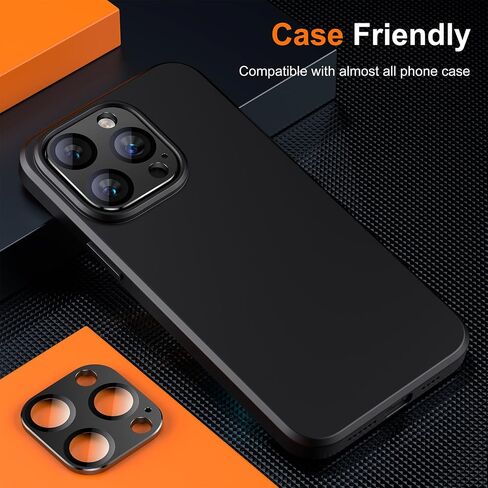 2 Pack for iPhone 15/iPhone 15 Plus Camera Lens Protector, [Drop Protection] 9H Tempered Glass Metal Ring Camera Protector, Strong Adhesion Scratch Resistant Case Friendly Camera Cover-Black in Saudi Arabia