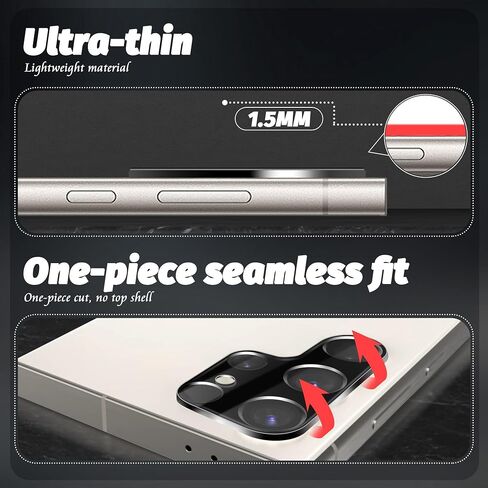 (3 Pack) Camera Lens Protector Compatible for Samsung Galaxy S24 Ultra 5G, Tempered Glass 9 Hardness HD Anti-Scratch Bubble-Free in Saudi Arabia