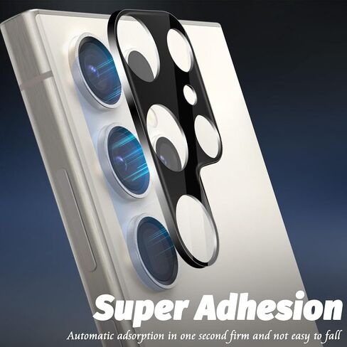 (3 Pack) Camera Lens Protector Compatible for Samsung Galaxy S24 Ultra 5G, Tempered Glass 9 Hardness HD Anti-Scratch Bubble-Free in Saudi Arabia