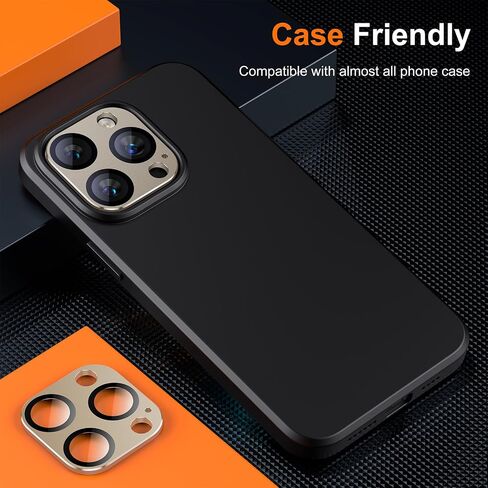 2 Pack for iPhone 15/iPhone 15 Plus Camera Lens Protector, [Drop Protection] 9H Tempered Glass Metal Ring Camera Protector, Strong Adhesion Scratch Resistant Case Friendly Camera Cover-Black in Saudi Arabia