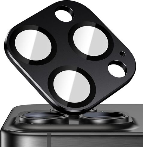 2 Pack for iPhone 15/iPhone 15 Plus Camera Lens Protector, [Drop Protection] 9H Tempered Glass Metal Ring Camera Protector, Strong Adhesion Scratch Resistant Case Friendly Camera Cover-Black in Saudi Arabia