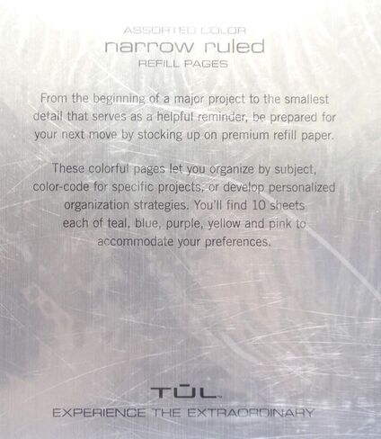 TUL® Discbound Notebook Refill Pages, Letter Size, Narrow Ruled, 50 Sheets, Assorted Colors in Saudi Arabia