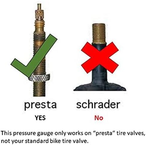 مقياس ضغط إطارات الدراجة Accu-Gage من Milton Presta Valve مع صمام النزف، من أجل 0-60 رطل لكل بوصة مربعة - معتمد من ANSI in Kuwait