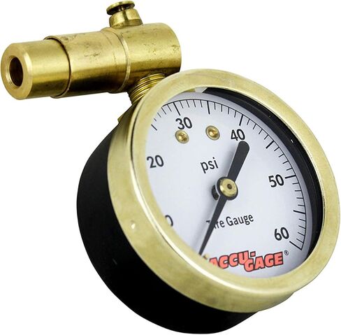 مقياس ضغط إطارات الدراجة Accu-Gage من Milton Presta Valve مع صمام النزف، من أجل 0-60 رطل لكل بوصة مربعة - معتمد من ANSI in Kuwait