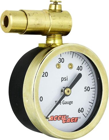 مقياس ضغط إطارات الدراجة Accu-Gage من Milton Presta Valve مع صمام النزف، من أجل 0-60 رطل لكل بوصة مربعة - معتمد من ANSI in Kuwait