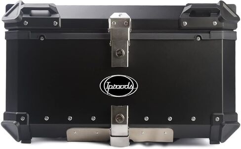 iproods 45L Motorcycle Top Case, Aluminum Alloy Universal Motorcycle Tail Box, Dual-key Storage Carrier Case Luggage Trunk (Black, 45L) in Saudi Arabia