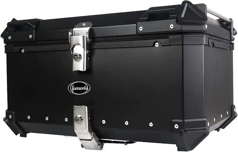 iproods 45L Motorcycle Top Case, Aluminum Alloy Universal Motorcycle Tail Box, Dual-key Storage Carrier Case Luggage Trunk (Black, 45L) in Saudi Arabia