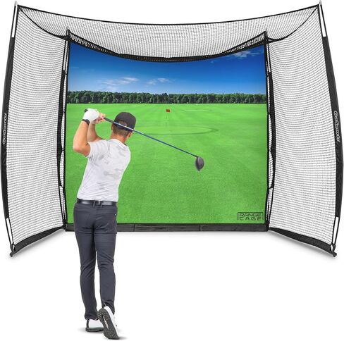 GoSports Range Cage 10 ft x 8 ft Golf Practice Hitting Net with Impact Screen - Driving Range or Simulator Screen in Saudi Arabia