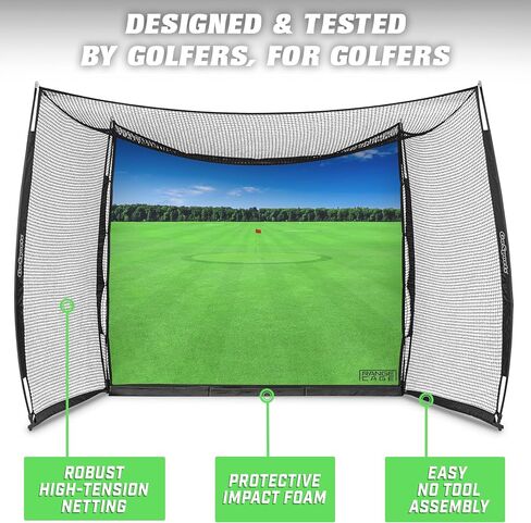 GoSports Range Cage 10 ft x 8 ft Golf Practice Hitting Net with Impact Screen - Driving Range or Simulator Screen in Saudi Arabia