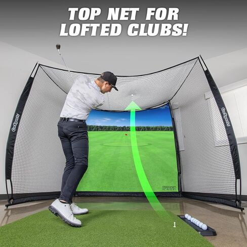 GoSports Range Cage 10 ft x 8 ft Golf Practice Hitting Net with Impact Screen - Driving Range or Simulator Screen in Saudi Arabia