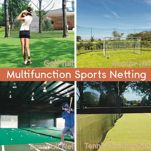 Golf Practice Net,10X10ft Heavy Duty Nylon Golf Hitting Net,Golf Net Outdoor Indoor with Wire Hanging Kit,Golf Nets for Backyard Driving，Golf,Baseball, Hockey, Soccer in Saudi Arabia