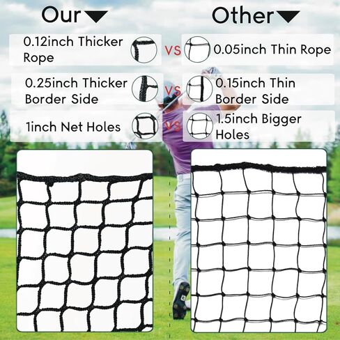 Golf Practice Net,10X10ft Heavy Duty Nylon Golf Hitting Net,Golf Net Outdoor Indoor with Wire Hanging Kit,Golf Nets for Backyard Driving，Golf,Baseball, Hockey, Soccer in Saudi Arabia