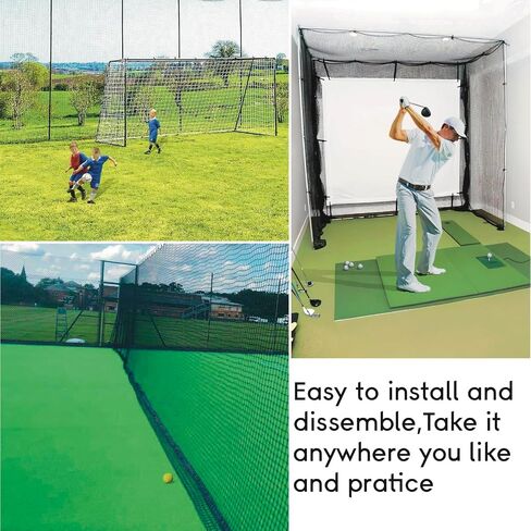 Golf Practice Net,10X10ft Heavy Duty Nylon Golf Hitting Net,Golf Net Outdoor Indoor with Wire Hanging Kit,Golf Nets for Backyard Driving，Golf,Baseball, Hockey, Soccer in Saudi Arabia