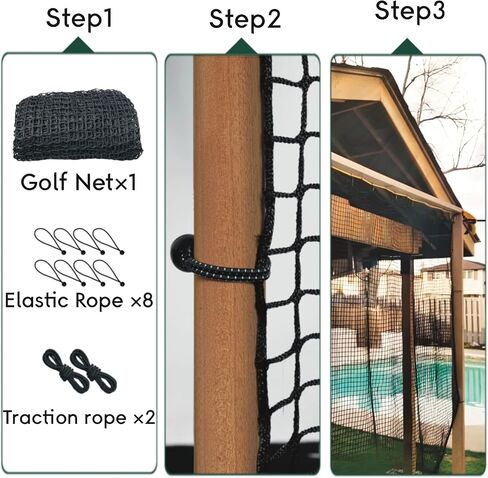 Golf Practice Net,10X10ft Heavy Duty Nylon Golf Hitting Net,Golf Net Outdoor Indoor with Wire Hanging Kit,Golf Nets for Backyard Driving，Golf,Baseball, Hockey, Soccer in Saudi Arabia