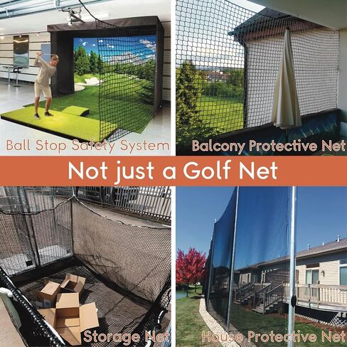 Golf Practice Net,10X10ft Heavy Duty Nylon Golf Hitting Net,Golf Net Outdoor Indoor with Wire Hanging Kit,Golf Nets for Backyard Driving，Golf,Baseball, Hockey, Soccer in Saudi Arabia