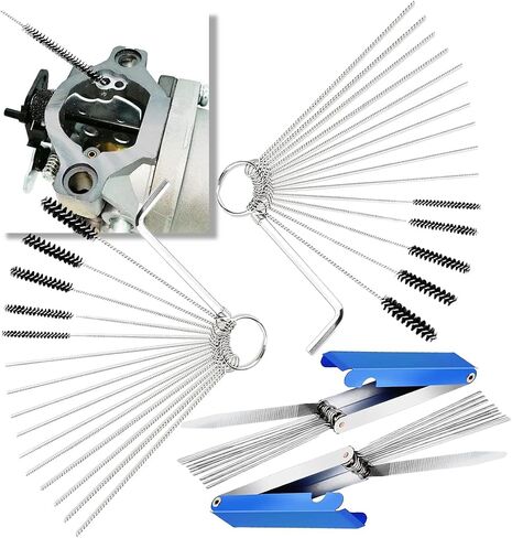 Carburetor Torch Tips Jet Remove Cleaner Made of Stainless Steel, Airbrush Cleaning Kit, 13 Cleaning Set+5 Nylon Brushes+10 Cleaning Needles+1 Throttle Wrench for Motorcycle Welder Carb Cleaner in Saudi Arabia