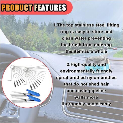 Carburetor Torch Tips Jet Remove Cleaner Made of Stainless Steel, Airbrush Cleaning Kit, 13 Cleaning Set+5 Nylon Brushes+10 Cleaning Needles+1 Throttle Wrench for Motorcycle Welder Carb Cleaner in Saudi Arabia