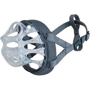 Baskerville INVISA Basket Dog Muzzle - Patented Humane Design with Facial Visibility, Padded Nose Band, Dog can Pant and Drink, Prevents Biting and Scavenging. Muzzle for Medium-sized Dogs (Size 4)