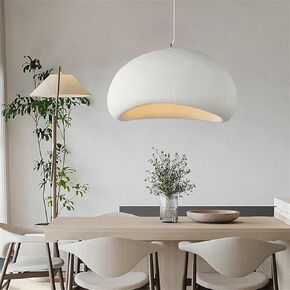 40cm Modern Pendant Light for Dining Room Kitchen Island Hallway Restaurant Hanging Lamp E26 Base Japanese Wabi-Sabi Style Bird Nest Shape Lighting Fixture (Dark Brown,B Shape, 40cm/15.7inch)