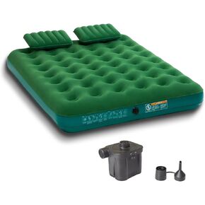 Simpli Comfy Queen Camping Air Mattress w/Patented Roller Bag & Built-in Battery Pump, Inflatable Durable Waterproof Blow Up Airbed, Perfect for Travel Camping Guests Comfortable Sleep at Home