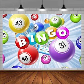 Bingo Backdrop, 10x7ft Vinyl, Lottery Winning Ball Game Time Cards Photography Background Party Supplies BJDWPR673