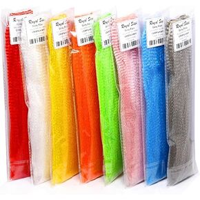 Strung Fuzzy Fiber 8 Colors Fly Fishing Long Crimped Synthetic Fiber Fly Tying Materials for Saltwater Streamer Flies