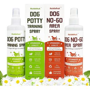 رذاذ التدريب على استخدام المرحاض للكلاب ورذاذ المنطقة المحظورة | تدريب الكلاب على استخدام الحمام | رذاذ بول الكلب | سعة كبيرة | للكلاب الكبيرة والأسر متعددة الكلاب | (مجموعة رذاذ 8 أونصة سائلة) in Kuwait