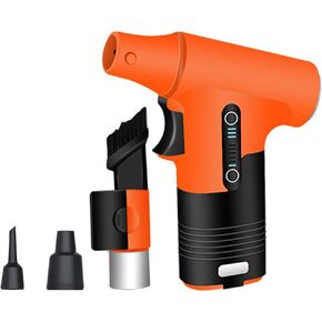 Electric Air Duster 150W Handheld Brushless Motor Jet Fan 130,000RPM 3000mAH Battery Turbofan Dust Blower Compressed Air Duster Tool for Computer Keyboard,Outdoors,Car,Home (Orange)