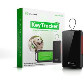 GlocalMe KeyTracker GPS Tracker for Dogs, Global Unlimited Range Pet Tracker with 6 Location Technologies for Real Time Tracking, GPS Dog Tracker with Global Network Service, Waterproof