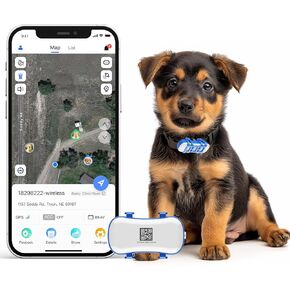wanwaytech GPS Tracker for Dogs, Pet GPS Location, Unlimited Range, Waterproof, Smart Pet Activity Tracker