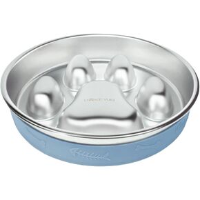 Slow Feeder Dog Bowl,2-4 Cups Food-Grade Stainless Steel Dog Food Bowls,Non-Slip Metal Slow Feeding Bowl for Small & Medium Sized Dogs,Pet Bowls to Slow Down Eating