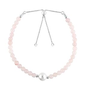 Natural Amazonite Gemstones Beads Bracelets with Pearl, Handmade, Round Beaded Crystals Jewelry, Women Bracelet, Birthstones, Silver Plated, Adjustable Chain 6+4inch, A Grade