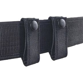 2 Piece Handcuff Strap, Nylon Handcuff Strap Retainer, Single Buckle Slide-in for 2.25 Inch Duty Belt, Law Enforcement Police Sheriff Security（Black）