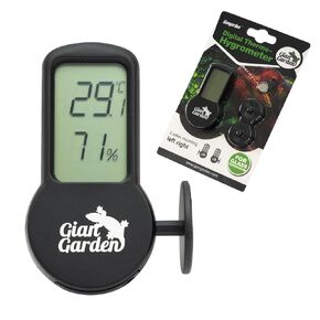 Mini Reptile Terrrarium Thermometer Hygrometer, LCD Display Temperature and Humidity Gauge Reptile Tank Accessories with Suction Cup (Black)