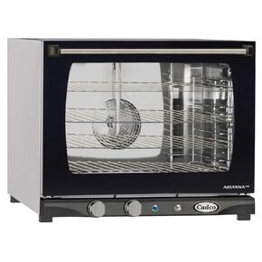 Cadco XAF-133 23-5/8" Half-Size Heavy Duty Countertop Convection Oven w/Humidity Control for Restaurant Hotel Food Truck Concession Kiosk, 4 Shelves, Stainless Steel, 208/240V, NSF