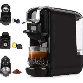 Espresso Maker for Nespresso Capsule, Lavazza Blue Capsule & Coffee Powder, 19 Bar Pump Pressure Makes Authentic Espresso Coffee, Mini Espresso Coffee Machines with Removable Water Tank.