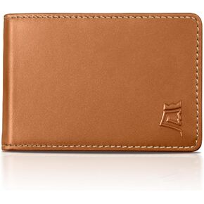 Kings Loot Wallet - Minimalist Wallet for Men with Cash Pocket & Card Pull Strap - Holds 1-15 cards, Slim and Stylish- Premium Tuscan Leather Men's Wallet with RFID protection, Saffron