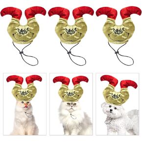 Funny Christmas Pet Hat,Festive Xmas Holiday Accessory for Small Dogs/Cats, Crazy Decoration for Party Holiday,Green 3 Pcs