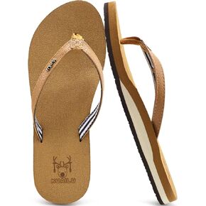 KuaiLu Womens Arch Support Flip Flops Comfortable Yoga Mat Slip on Summer Beach Walking Thong Cushion Sandals
