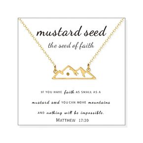 Mustard Seed Necklace Christian Jewelry for Women Mustard Seed Jewelry for Girls Encouragement gift Mountain Seed Necklace Gift for Christian Religious Necklace