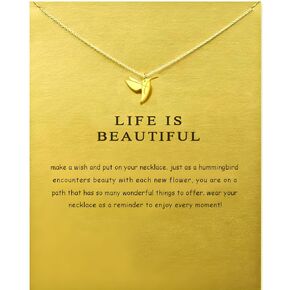 Hummingbird Gifts for Women,Personalized Hummingbird Necklace for Women,Unique Christmas Gifts for Mom/Daughter/Wife,Funny White Elephant Gifts for Adults (silver)