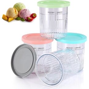 Outer Bowl Lid for Ninja Creami Ice Cream Makers, Reusable Creami Replacement Lid Compatible with NC299AMZ/NC301/NC300/Series(NO Paddle) Ninja Creami Replacement Parts