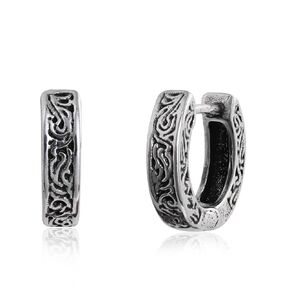 الرجعية رجل هوب أقراط فضة هوب أقراط Huggie أقراط العتيقة الفضة الاسترليني أقراط هوب أقراط للرجال النساء