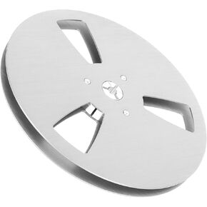 1/4 7 Inch Metal Reel Nab Hinged Box, Universal 1/4 Studio Mastering Tape Takeup Reel with 3 Hole Wind Holes, Empty Tape Reel for Open Reel Deck (Silver)