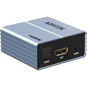 4K HDMI Audio Extractor, HDMI to HDMI & Audio Converter S/PDIF + 3.5mm Audio Output Adapter w/USB C Charging Cable