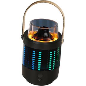 Pixel Art 5.1 Portable Bluetooth Speaker with 360 Degrees LED Screen Display and Third Gear Night Light, Also a Smart Alarm Clock，FM Radio Reception，APP Intelligent Screen Projection (Black)