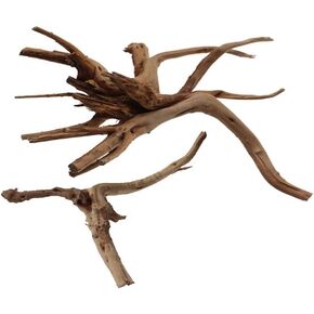 emours Aquarium Driftwood Tropical Fish Plant Habitat Decor Varies Size, Small & Large,2 pcs Pack