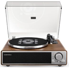 ONE-Q All-in-one Vinyl Record Player with Bluetooth 5.4, HiFi Turntable Built-in Speakers, Phono Preamp, AT-3600L Cartridge, 33/45 RPM, Auto Off