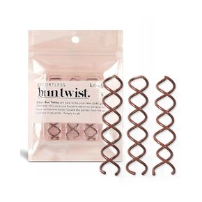 Kitsch Spin Pins for Hair, Spiral Hair Pins for Stylish Hairdos, Mini Spiral Bobby Pins for Girls, Stylish Bun Bobby Pins, Hair Spirals & Twist Tool - 3pc Set, Brown