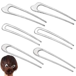 6 Pieces Metal U Shaped Hair Pins French Hairpin Vintage Forks Sticks Bobby Pin Kit for Updo Bun Women Girls Hairstyle Hair Accessories (Gold)